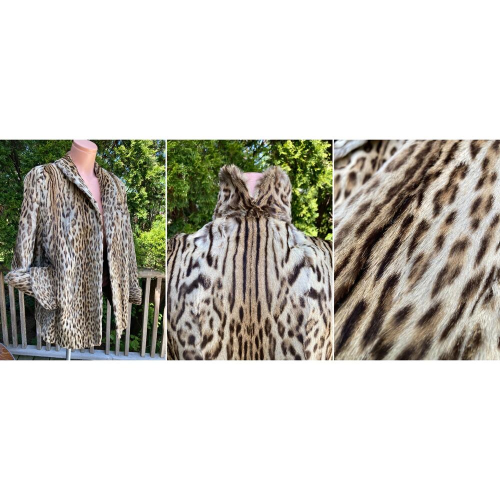 Size fits M Genuine Cheetar Fur Coat Jacket Women's Winter - Picture 3 of 4